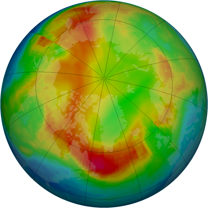 Arctic ozone map for 31 January 2002